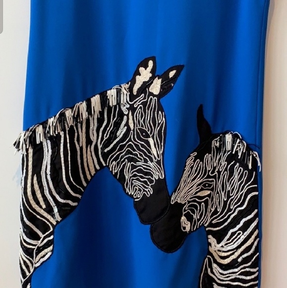 Alice Olivia Blue Zebra Dress - Sold Out Design - Picture 7 of 8